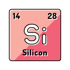 silicon chemical element color icon vector illustration