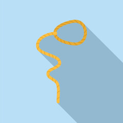 Cowboy lasso icon flat vector. Rope western. Line rodeo