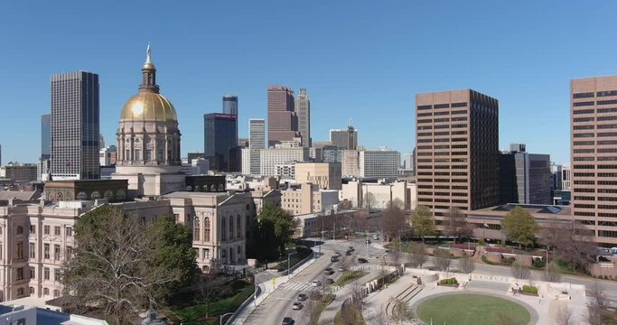 Aerial of downtown Atlanta area 