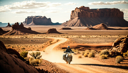 Desert Motorcycle Adventure - ai generative