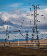 power lines in the field