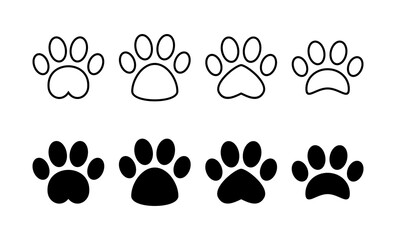 Fototapeta na wymiar Paw icon vector for web and mobile app. paw print sign and symbol. dog or cat paw