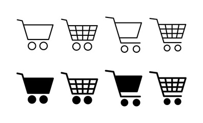 Shopping icon vector for web and mobile app. Shopping cart sign and symbol. Trolley icon