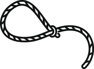 Western lasso icon outline vector. Rope knot. Border cord - obrazy, fototapety, plakaty