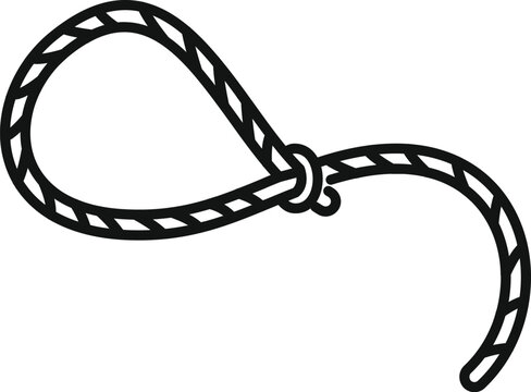 recommend clip art: Western lasso icon outline vector. Rope knot. Border cord