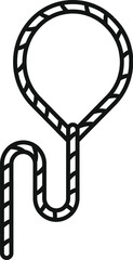 String lasso icon outline vector. Line loop. Western circle