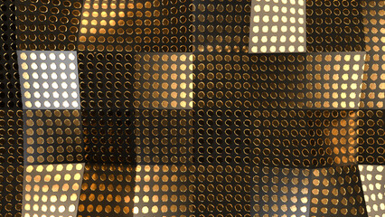 metal grid gold background with dots