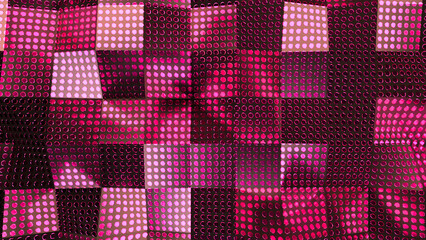 pink metal pattern with squares and dots