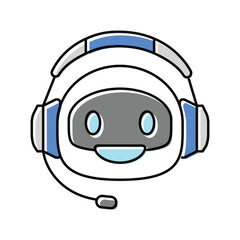 character chat bot color icon vector illustration