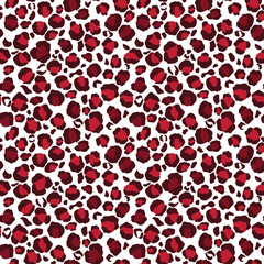 Red Leopard Print Seamless Pattern - Wild animal print repeating pattern design