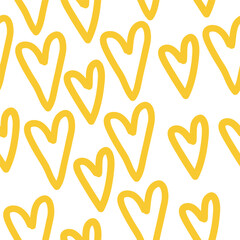 Hearts - yellow seamless background