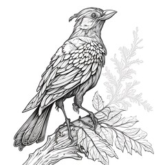 Naklejka premium Black and white illustration of animals. Coloring book. Coloring pages. Created with Generative AI technology.
