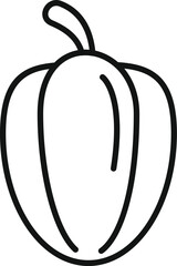 Style paprika icon outline vector. Sweet food. Organic ripe