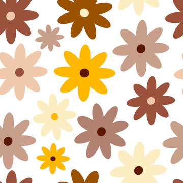 Retro Vintage boho spring floral pattern in 60s style © Tatyana Olina