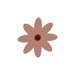 Retro flower 60s in doodle style sign