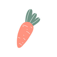 Carrot in linear cartoon doodle style