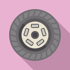 Obraz premium Clutch equipment icon flat vector. Car disk. Machine system