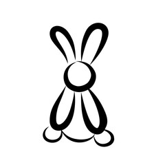 white rabbit with a bow