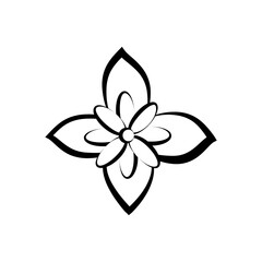 Linear flower in doodle style