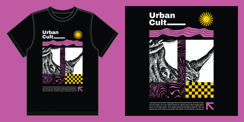 Streetwear design and poster design urban surrealism style for t-shirt and print art