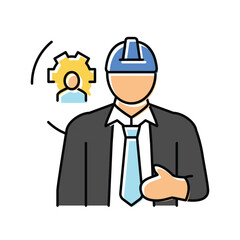 maintenance manager repair worker color icon vector illustration