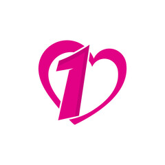 number 1 logo vector icon simple illustration