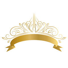 golden frame with ribbon  vector eps 10