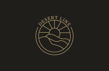 landscape desert line logo vector icon symbol graphic design illustration