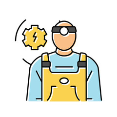 Obraz na płótnie Canvas maintenance electrician repair worker color icon vector illustration