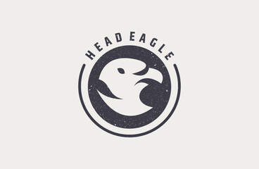 eagle head logo vector line art icon .