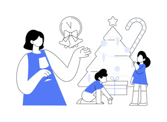 Winter holidays abstract concept vector illustration.