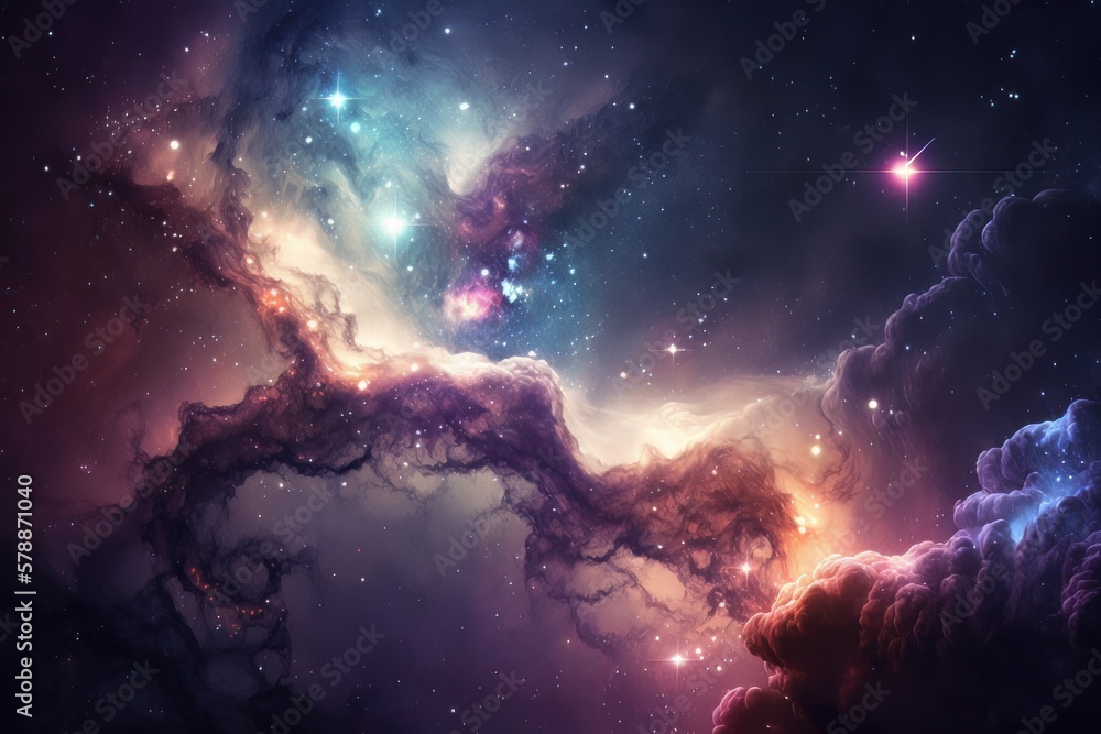 Poster galaxy space pattern background. generative ai