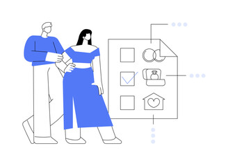 Relationship status abstract concept vector illustration.