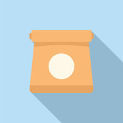 Pack lunch icon flat vector. Fast food. Cake delivery