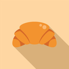 Croissant icon flat vector. Fast food. Delivery time