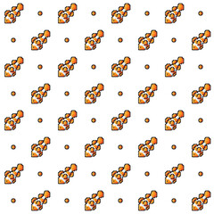 Seamless pattern pixel style isolated on white background