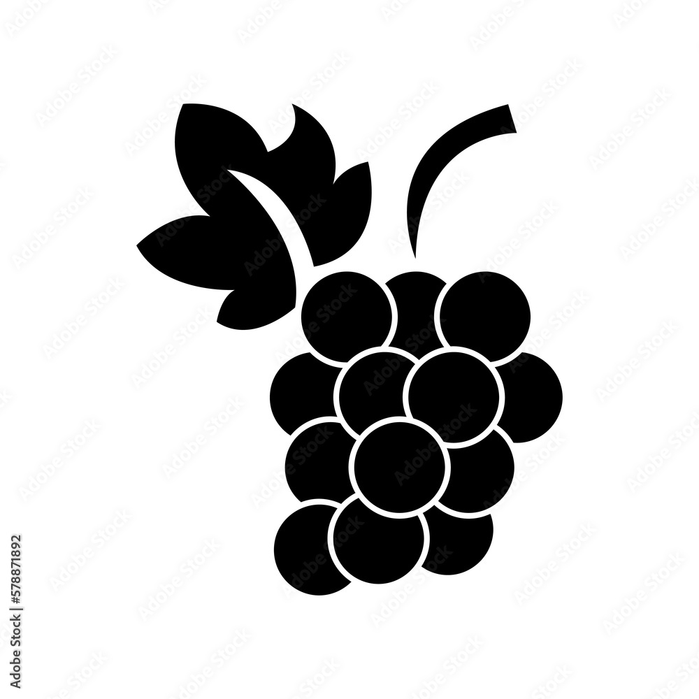 Poster grape icon vector flat illustration..eps