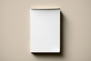 Empty notepad with simple background, fill out the empty note with your words