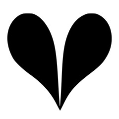 black and white of heart shape