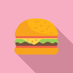 Burger food icon flat vector. Fast food. Cake delivery