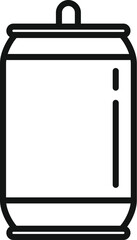 Soda tin can icon outline vector. Take away food. Delivery drink