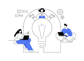 Project life cycle abstract concept vector illustration.