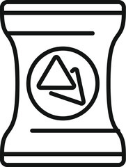 Cheese chips pack icon outline vector. Fast food. Fries snack