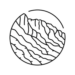 rocky mountain landscape line icon vector illustration