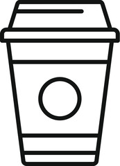 Fast cup icon outline vector. Take away container. Delivery lunch