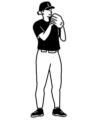 Player Baseball In Competition Tournament. Pitcher. Catcher. 