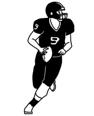 Player American Football in Tournament. Player American Football Kick A Ball. Player American Football Make Touchdown.