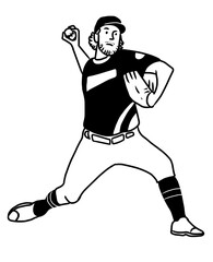 Player Baseball In Competition Tournament. Pitcher. Catcher. 