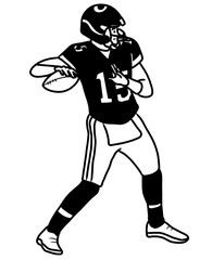 Player American Football in Tournament. Player American Football Kick A Ball. Player American Football Make Touchdown.