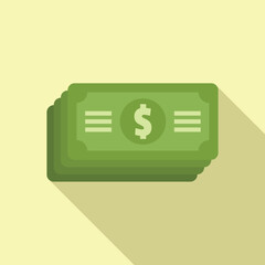 Cash compensation icon flat vector. Money work. Fund retire